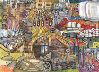 Kim Whittingham, collage montage of Old Cannon Brewery